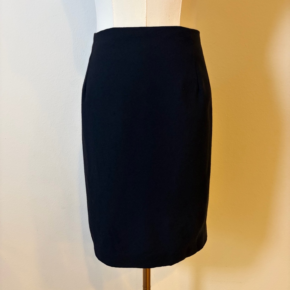 Hugo Buscati Milano Black Wool Blend Pencil Skirt - Size 6